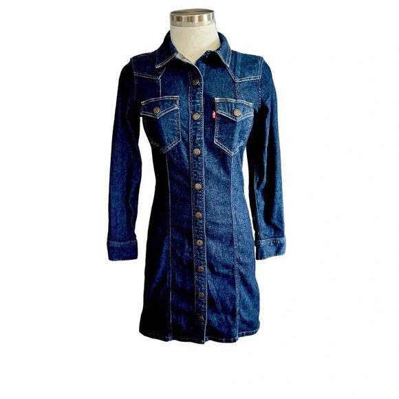 LEVI’S GIA WESTERN DRESS SIZE XS - Picture 2 of 10